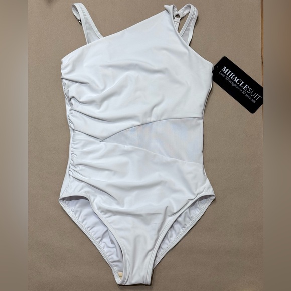 Miraclesuit Sz 10 Swimsuit Azura One Piece Slimming Mesh Classic Minimalist New - Picture 3 of 7